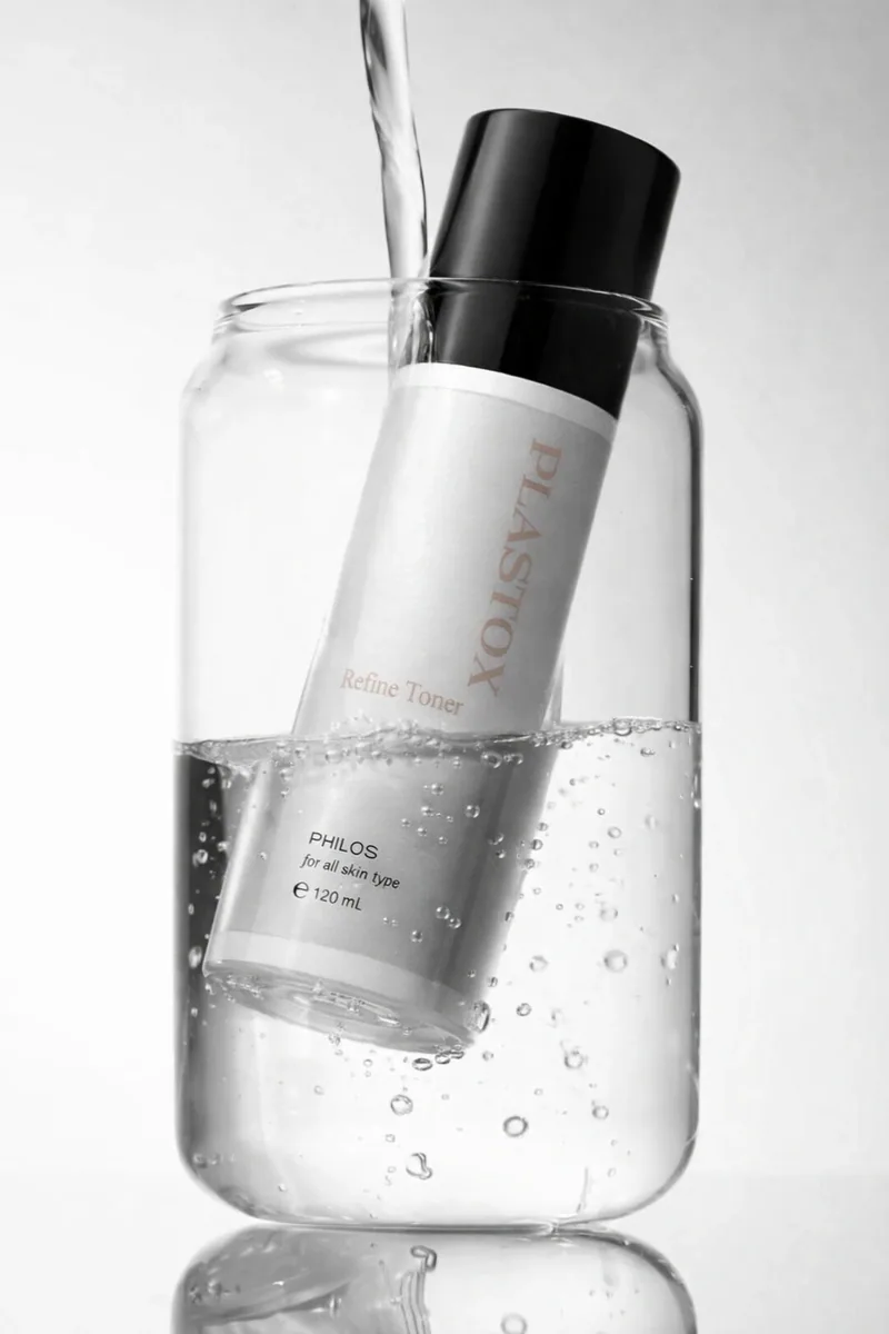 PLASTOX 리파인 토너 120ml, 유리병 속 토너